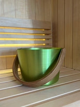 Aluminium sauna-emmer met bamboe hengsel