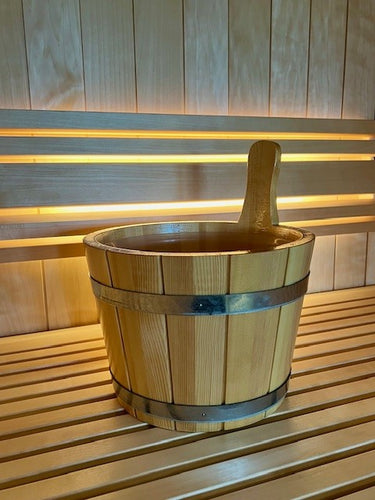 Sauna emmer Pine Gecoat met metalen band 5L