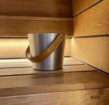 Tylö Sauna emmer/lepel set Aluminium (Zilver) met bamboe handgreep